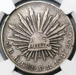 1869-Ho NGC VF 30 Mexico 8 Reales Hermosillo Mint Rare Silver Coin (24040704C)