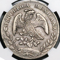 1869-Ho NGC VF 30 Mexico 8 Reales Hermosillo Mint Rare Silver Coin (24040704C)