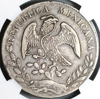 1869-Ho NGC VF 30 Mexico 8 Reales Hermosillo Mint Rare Silver Coin (24040704C)