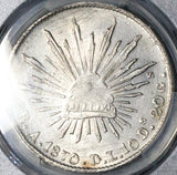 1870-A PCGS AU Mexico 8 Reales Alamos Mint Rare Silver Coin (26100402C)