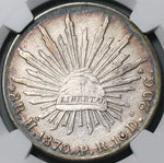 1870-Ho NGC VF Mexico 8 Reales Hermosillo Mint Rare Chopmarked Silver Coin (24040801C)