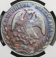 1870-Ho NGC VF Mexico 8 Reales Hermosillo Mint Rare Chopmarked Silver Coin (24040801C)