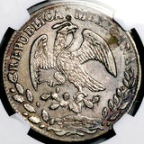1872-A NGC XF Mexico 8 Reales Chopmarked Alamos Mint Scarce Silver Coin (26081801C)