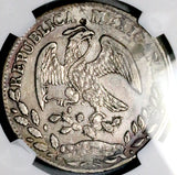 1872-A NGC XF Mexico 8 Reales Chopmarked Alamos Mint Scarce Silver Coin (26081801C)