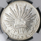 1872-Ho NGC AU Mexico 8 Reales Hermosillo Mint Scarce Silver Coin (24041402C)