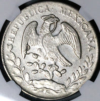 1872-Ho NGC AU Mexico 8 Reales Hermosillo Mint Scarce Silver Coin (24041402C)