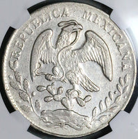 1872-Ho NGC AU Mexico 8 Reales Hermosillo Mint Scarce Silver Coin (24041402C)