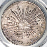 1873-A PCGS AU Mexico 8 Reales Alamos Mint Rare Cap Rays Silver Coin (26020106C)