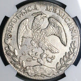 1873-A NGC AU Mexico 8 Reales Alamos Mint Rare Cap Rays Silver Coin (24032101C)