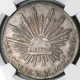 1873-Ca NGC AU Mexico 8 Reales Chihuahua Mint Silver Coin (24040202C)