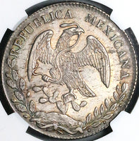 1873-Ca NGC AU Mexico 8 Reales Chihuahua Mint Silver Coin (24040202C)