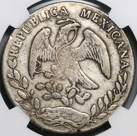 1873-Do NGC VF Mexico 8 Reales Durango Mint Rare Chopmarked Silver Coin (24032103C)
