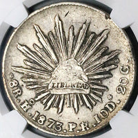 1873-Ho NGC XF Mexico 8 Reales Hermosillo Mint Scarce Silver Coin (24041404C)