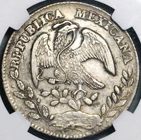 1873-Ho NGC XF Mexico 8 Reales Hermosillo Mint Scarce Silver Coin (24041404C)