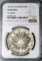 1873-Ho NGC XF Mexico 8 Reales Hermosillo Mint Scarce Silver Coin (24041404C)