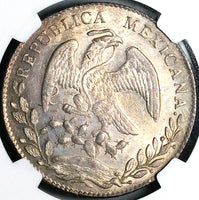 1874-C NGC MS 62 Mexico 8 Reales Culiacan Mint Rare Silver Coin POP 3/2 (24051401C)