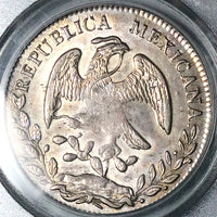 1874-Ca PCGS AU 58 Mexico 8 Reales Chihuahua Mint Silver Coin (24110402D)