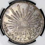 1875-Do CM NGC AU 53 Mexico 8 Reales Durango Mint Scarce Silver Coin (26051403C)