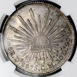 1875-Do CM NGC AU 53 Mexico 8 Reales Durango Mint Scarce Silver Coin (26051403C)