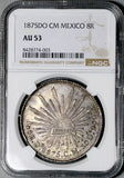 1875-Do CM NGC AU 53 Mexico 8 Reales Durango Mint Scarce Silver Coin (26051403C)