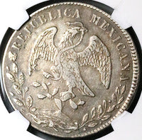 1876-As NGC VF 35 Mexico 8 Reales Alamos Scarce Cap Rays Silver Coin (24082302C)