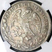 1876-As NGC VF 35 Mexico 8 Reales Alamos Scarce Cap Rays Silver Coin (24082302C)