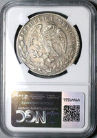 1876-As NGC VF 35 Mexico 8 Reales Alamos Scarce Cap Rays Silver Coin (24082302C)
