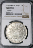 1876/5-Do NGC AU Mexico 8 Reales Durango Mint Overdate Scarce Silver Coin (24032104C)