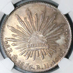 1876/5-Mo NGC MS 63 Mexico 8 Reales Rare Overdate Mint State Silver Coin POP 1/1 (24082201C)