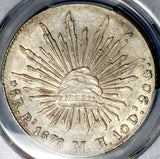1876/5-Pi PCGS AU 55 Mexico 8 Reales Potosi Mint Rare Overdate Silver Coin POP 1/2 (26050401C)
