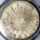 1876/5-Pi PCGS AU 55 Mexico 8 Reales Potosi Mint Rare Overdate Silver Coin POP 1/2 (26050401C)
