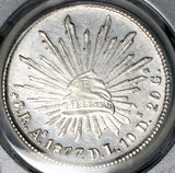 1877-As PCGS AU Mexico 8 Reales Alamos Mint Scarce 8.R. Silver Coin (26071701C)