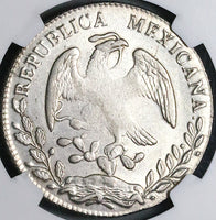 1877-Ca GR NGC AU Mexico 8 Reales Chihuahua Mint Scarce Silver Coin (24040203C)