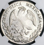 1877-Ca GR NGC AU Mexico 8 Reales Chihuahua Mint Scarce Silver Coin (24040203C)