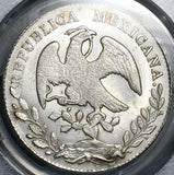 1877/6-Ga JA PCGS MS 62 Mexico 8 Reales Guadalajara Mint Cap Rays Rare Overdate Silver Coin POP 1/1 (26060301C)