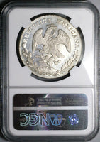 1877/6-Ga JA NGC MS 63 Mexico 8 Reales Near PL Overdate Silver Coin POP 3/0 (24101303C)