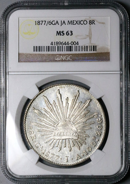 【2024】三越のお歳暮・冬ギフト MS NGC JA 1877/6-Ga 63 Overdate PL Near Reales 8 Mexico エメラルド