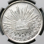 1877-Ho AF NGC AU Mexico 8 Reales Hermosillo Mint Scarce Silver Coin (24040802C)