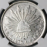 1877-Ho AF NGC AU Mexico 8 Reales Hermosillo Mint Scarce Silver Coin (24040802C)