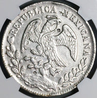 1877-Ho AF NGC AU Mexico 8 Reales Hermosillo Mint Scarce Silver Coin (24040802C)