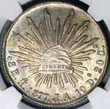1877-Ho JA NGC MS 64 Mexico 8 Reales Hermosillo Mint Rare Silver Coin POP 3/1 (26021204C)