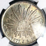 1877-Ho JA NGC MS 64 Mexico 8 Reales Hermosillo Mint Rare Silver Coin POP 3/1 (26021204C)