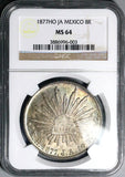 1877-Ho JA NGC MS 64 Mexico 8 Reales Hermosillo Mint Rare Silver Coin POP 3/1 (26021204C)