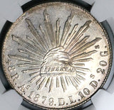 1879-As DL NGC MS 62 Mexico 8 Reales Rare Alamos Mint State Silver Coin (24020801C)