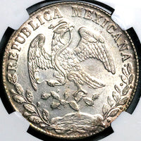 1879-As DL NGC MS 62 Mexico 8 Reales Rare Alamos Mint State Silver Coin (24020801C)