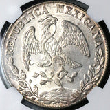 1879-As DL NGC MS 62 Mexico 8 Reales Rare Alamos Mint State Silver Coin (24020801C)