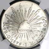 1879/8-Go NGC MS 62 Mexico 8 Reales Rare Guanajuato Overdate Silver Coin (20091401D)