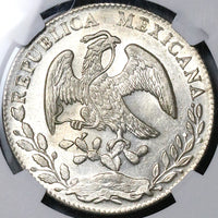 1879/8-Go NGC MS 62 Mexico 8 Reales Rare Guanajuato Overdate Silver Coin (20091401D)
