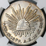 1879-Oa NGC UNC Mexico 8 Reales Oaxaca Mint Scarce Silver Coin (23060601C)