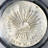 1879-Pi MH PCGS MS 61 Mexico 8 Reales Potosi Cap Rays Silver Coin POP 2/0 (26060302C)